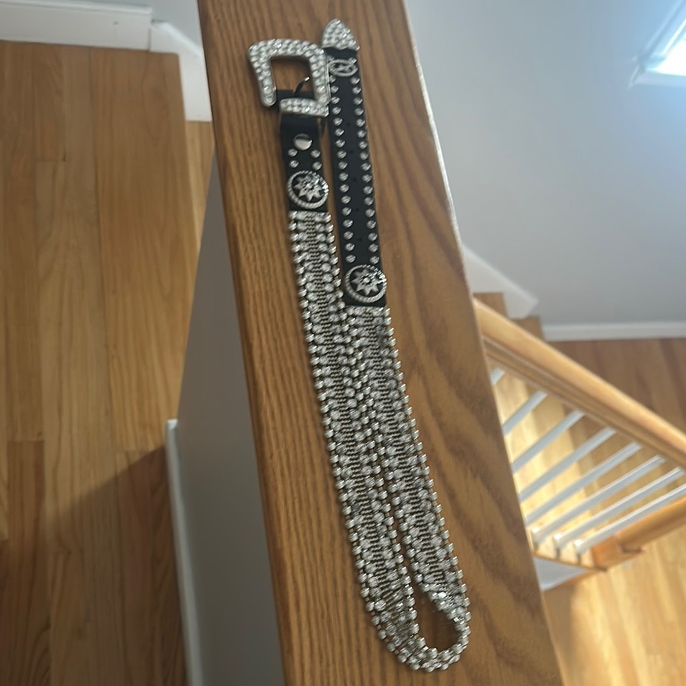 Silver and Black Chain Belt